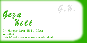 geza will business card